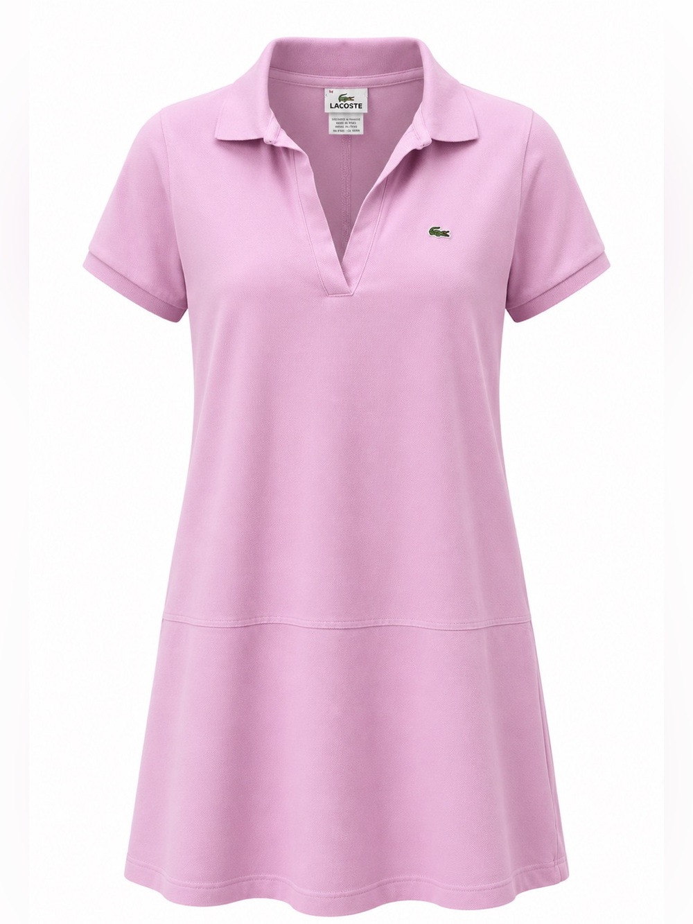 Vintage Lacoste Pink Polo Shirt Dress Size 44 Cotton Blend